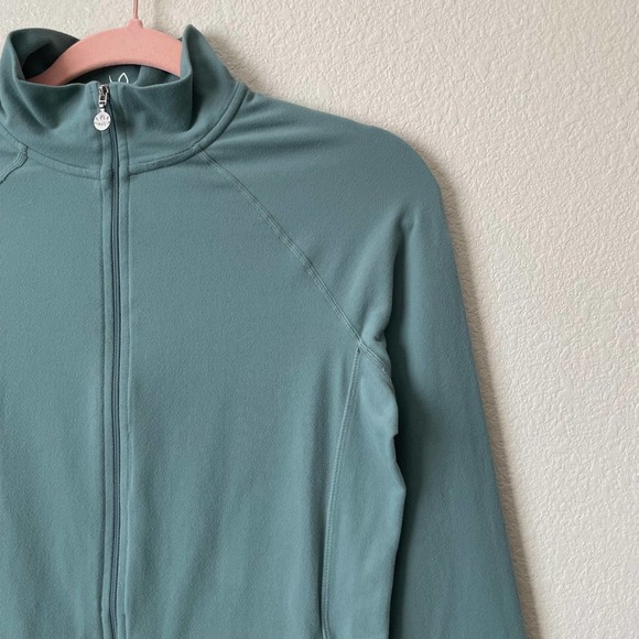 Beyond Yoga Jacket Small Jade Green Full Zip Mock Neck Supplex Athletic Stretch - Picture 6 of 13